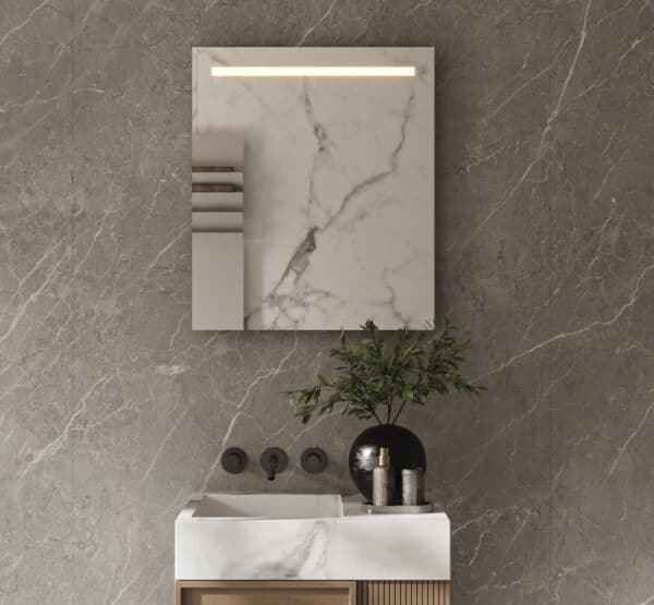 Spiegel alu frame met geintegreerde LED 60x60cm SANIBELL